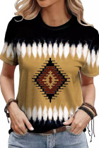 Aztec Vintage Print Short Sleeves Top