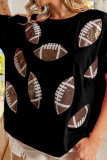 Glitter American Football Short Sleeves Top 