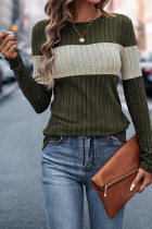 Colorblock Splicing Long Sleeves Top 