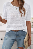 Eyelet Knitting SHort Sleeves Sweater 