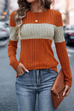 Colorblock Splicing Long Sleeves Top 