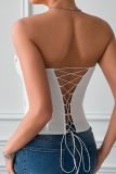 White Fishbone Corset Top 