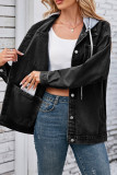 Hooded Denim Jacket with Pockets