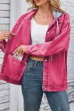 Hooded Denim Jacket with Pockets