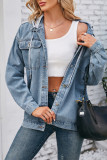 Hooded Denim Jacket with Pockets