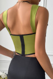 Green Butterfly Lace Fishbone Top