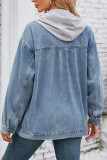 Hooded Denim Jacket with Pockets