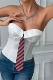 White Fishbone Corset Top 