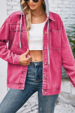 Hooded Denim Jacket with Pockets
