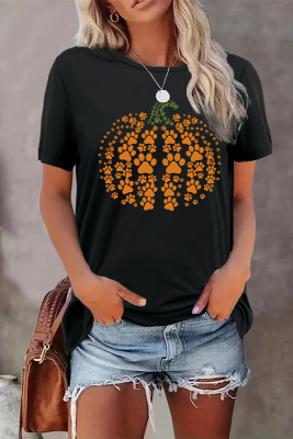 Paw Print Pumpkin Graphic Top