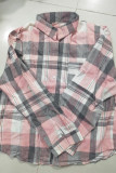Pink Plaid Button Up Shirt 