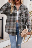 Flannel Plaid Button Up Shirt with Pocket 