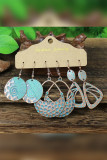 Boho Turquoise Tassel Earrings Set 