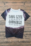 Black Tie Dye LONG LIVE COWGIRLS Graphic Crewneck T Shirt