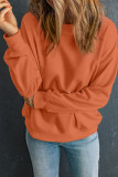 Orange Solid Classic Crewneck Pullover Sweatshirt
