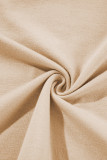 Apricot Plain Pleated Shirred Cuff Half Sleeve Top