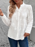 White Lace Jacquard Shirt 