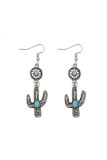 Western Cactus Turquoise Earrings 