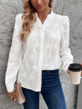 White Lace Jacquard Shirt 