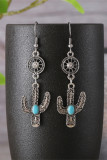 Western Cactus Turquoise Earrings 