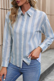 Colorblock Stripes Button UP Shirt 