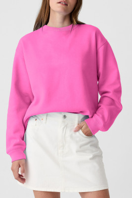 Bonbon Solid Drop Shoulder Terry Sweatshirt