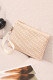 Zipper Design Straw Woven Handbag 
