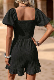 Square Neck Smocked One Piece Romper 