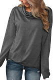 Funnel Neck Plain Sweatshirt 