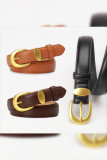 Plain Leather Buckle Belt 