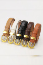 Plain Leather Buckle Belt 