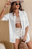 White Broidered Anglaise Crinkle Loose Shirt