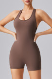 Plain One Piece Yoga Sports Romper 