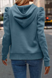 Plain Hooded Drawstring Sweatshirt 