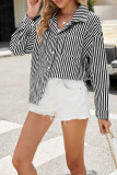 Oversized Stripes Long Sleeves Shirt 