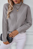 Cable Long Sleeves Knitting Sweater 