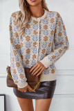 Jacquard Buttoned Knitting Cardigan 