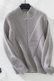 Cable Long Sleeves Knitting Sweater 