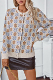 Jacquard Buttoned Knitting Cardigan 