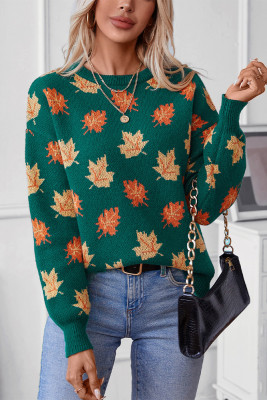 Maple Leaves Knitting Sweater 