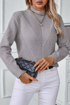 Cable Long Sleeves Knitting Sweater 