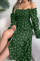 Polka Dot Square Neck Dress 