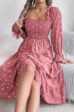 Polka Dot Square Neck Dress 