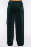 Evergreen Solid Drawstring Waist Wide Leg Pants