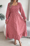 Polka Dot Square Neck Dress 