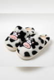 Cow Print Fleece Slipper