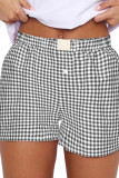 High Waist Plaid Shorts 