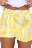 High Waist Plaid Shorts 