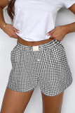 High Waist Plaid Shorts 