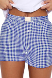 High Waist Plaid Shorts 